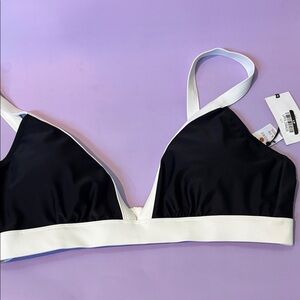 Shade & Shore Black and White Swim Bra